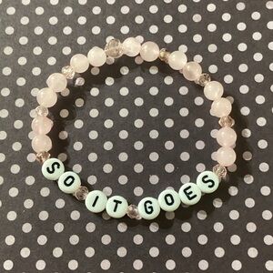 Taylor Swift-Inspired Rose Quartz “SO IT GOES” Bracelet
